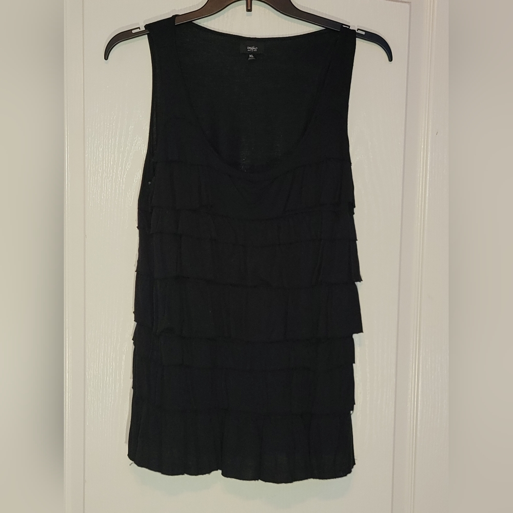 Mossimo XL Black Ruffle Tank